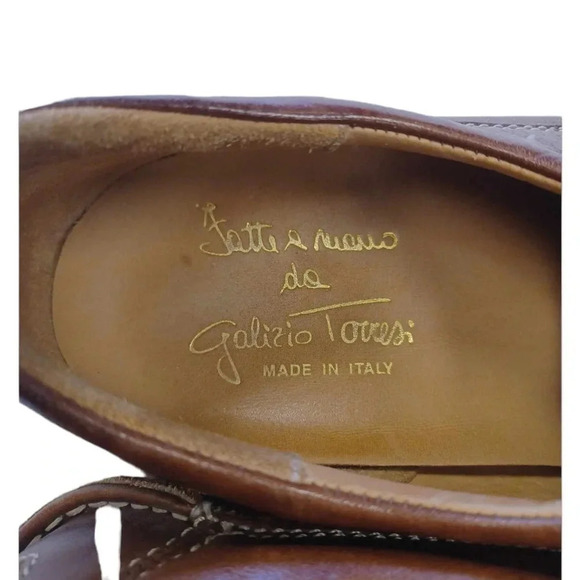 Fatte A Mano Tobacco  Leather Loafers Size 42 - Picture 8 of 9